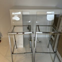 Chiaro Clear Acrylic Counter Stool with Nickel Legs