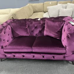 72”Purple Velvet loveseat，$550