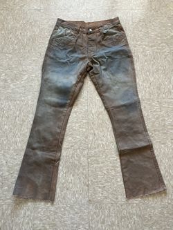 Faded Brown Flare Jeans