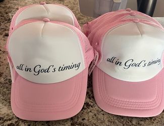 Pink & white trucker hats
