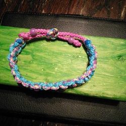 Beautiful bracelets made of thread, made of flat knot.  $ 10 each