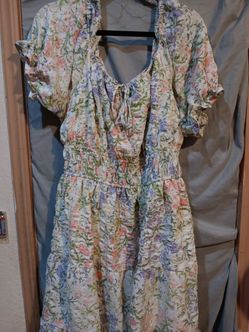 Floral Dress with Puff Sleeves