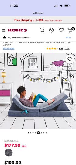 Yourigami Folding Convertible Kids and Toddler Play Couch
