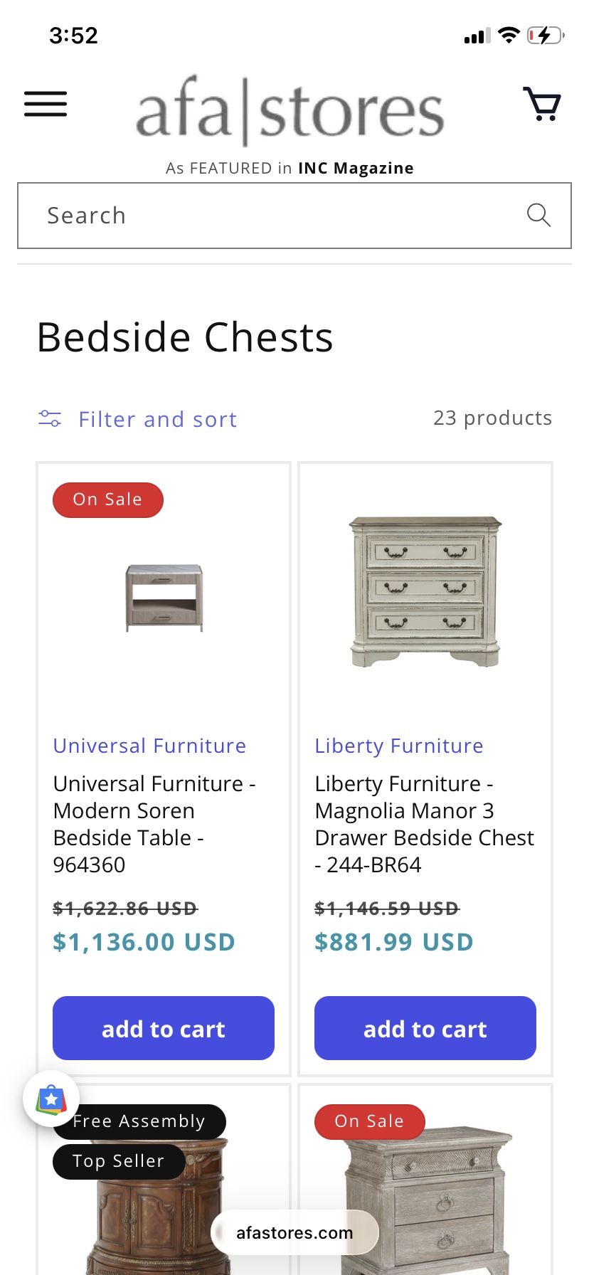 Liberty Furniture Bedside Chests