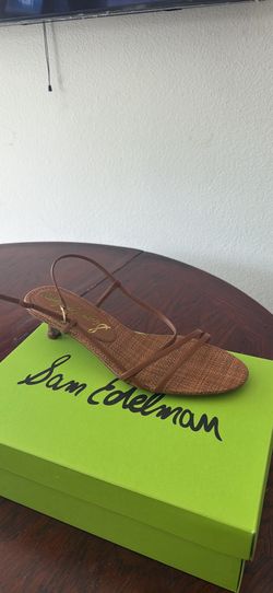 Sam Edelman Women’s Kitten Heel Sandals – Cognac Brown – Brand New