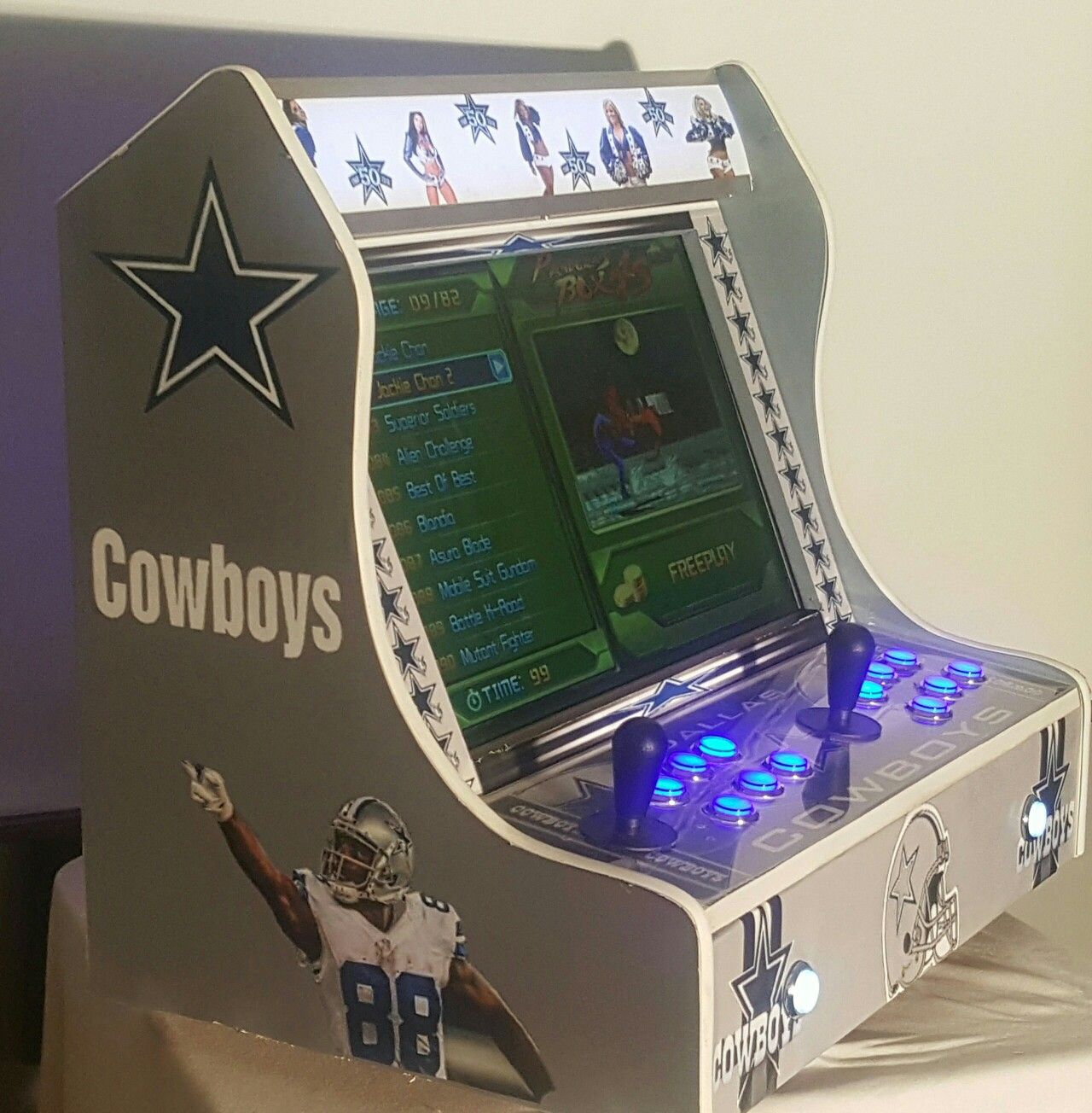 Bartop / wall mount Dallas Cowboys themed arcade game