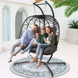 New in box Double Egg Swing Chair with Stand Indoor Oversized Egg Chair