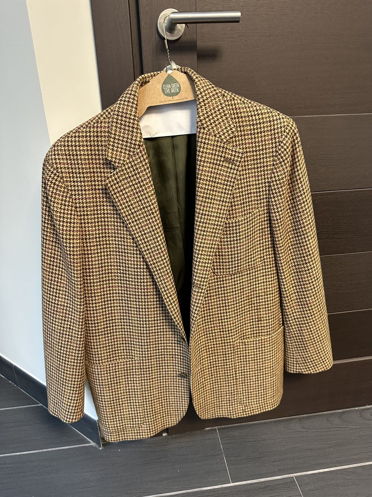 J Crew Tweed Sport Coat (Tan/Brown/Black) 40R Houndstooth
