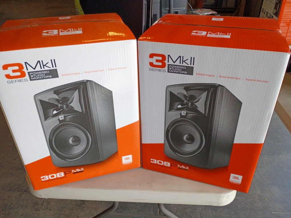 Pair Of Powered Studio Monitors JBL 308 MKII