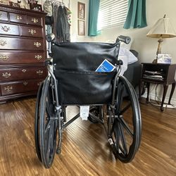 Probations Wheelchair With Removable Foot Support. 300 Pound Capacity. Includes New Memory Foam Comfort Pad.