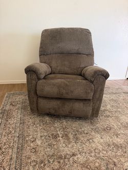 Brown Fabric Upholstered Recliner Chair
