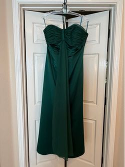 Emerald green strapless gown / dress