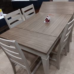 *Holiday Sale Event*---Jessica Farmhouse Style Storage Dining Table Sets W/6 Chairs---Delivery And Easy Financing Available💪