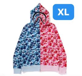 bape camo hoodie full zip XL