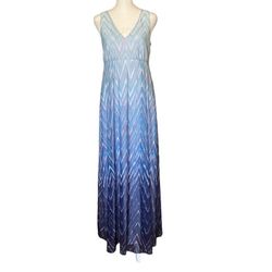 Lux By Carmen Marc Valvo Maxi Dress Women’s Size 8 Sheer Overlay Fully Lined