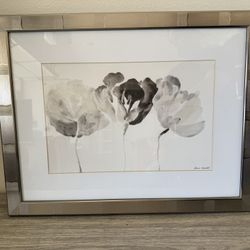 Framed Black & White Floral Print by Lanie Loreth