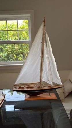 Decorative Wooden Sailboat Model