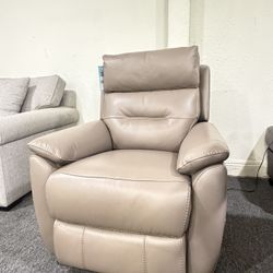 Ossorio Leather Power Swivel Glide Recliner 
