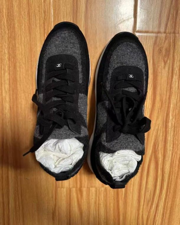 Chanel classic black sports shoes