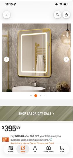 LED Backlit Bathroom Mirror Gold Frame