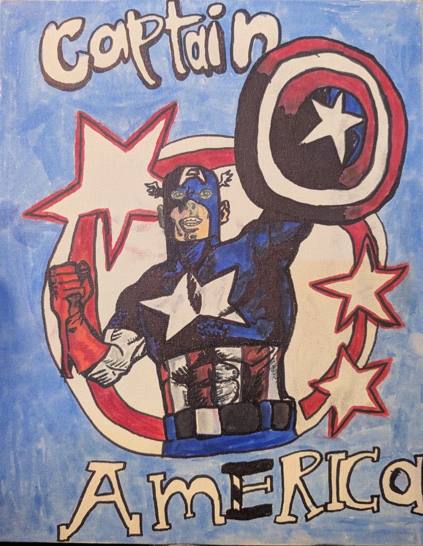Captain America Drawing Artist 11yrs Old