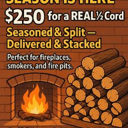 Real 1/2 Cord Firewood 🔥 Delivered and Stacked 