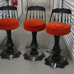 3  Kessler Cast Iron Barstools