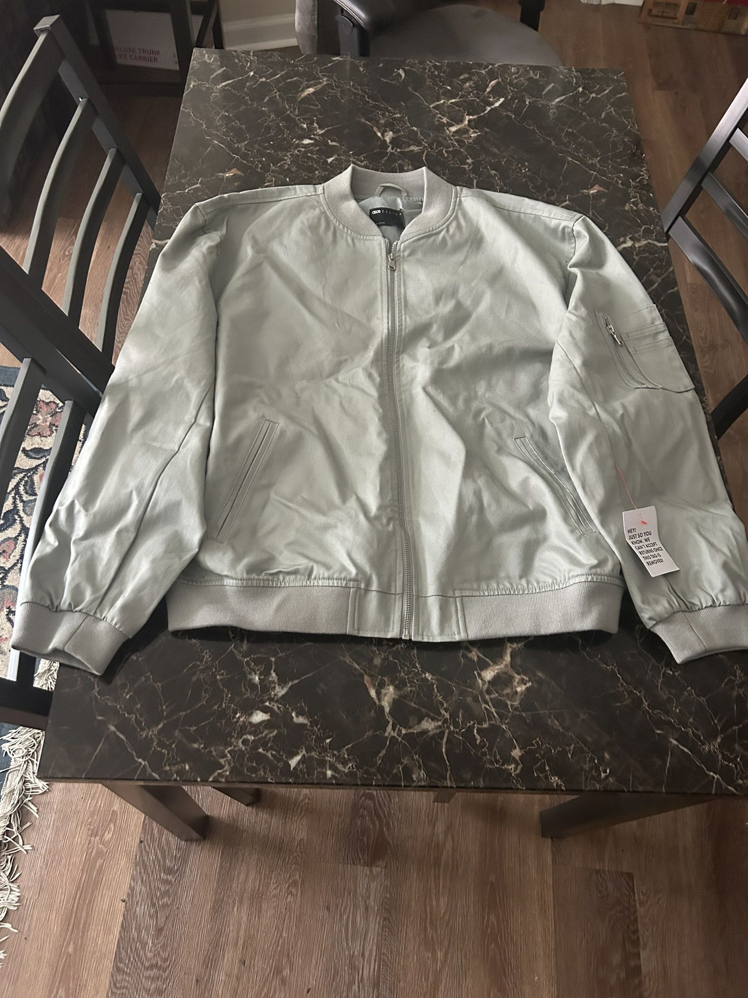 Oversized Bomber Jacket In Sage