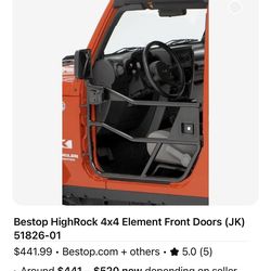 JK Wrangler Bestop open tube doors