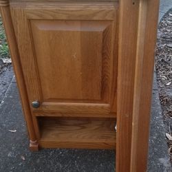 *REDUCED ****Wood Bathroom Cabinet And Towel racka