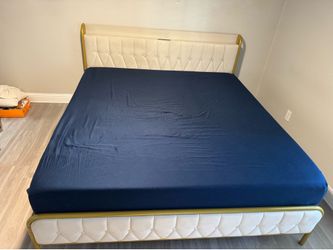 King Bedframe with charging station - FRAME ONLY