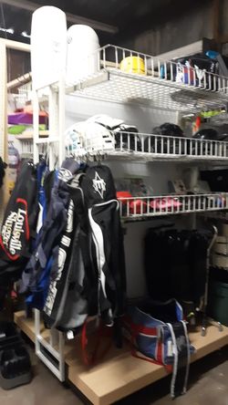 Sports Gear helmets I have baseball and football lacrosse and hockey helmets