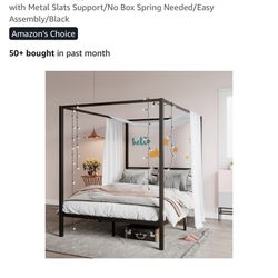 canopy bed frame queen