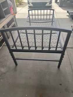 Metal Twin Bed Frame with Headboard and Footboard