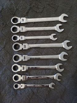 8-PC GearWrench Ratcheting 72-Tooth Flex-Head SAE & Metric 12-Point Combination Wrench Set