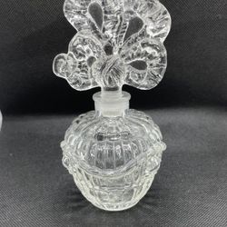 Beautiful Antique Pressed Glass Perfume Bottle 