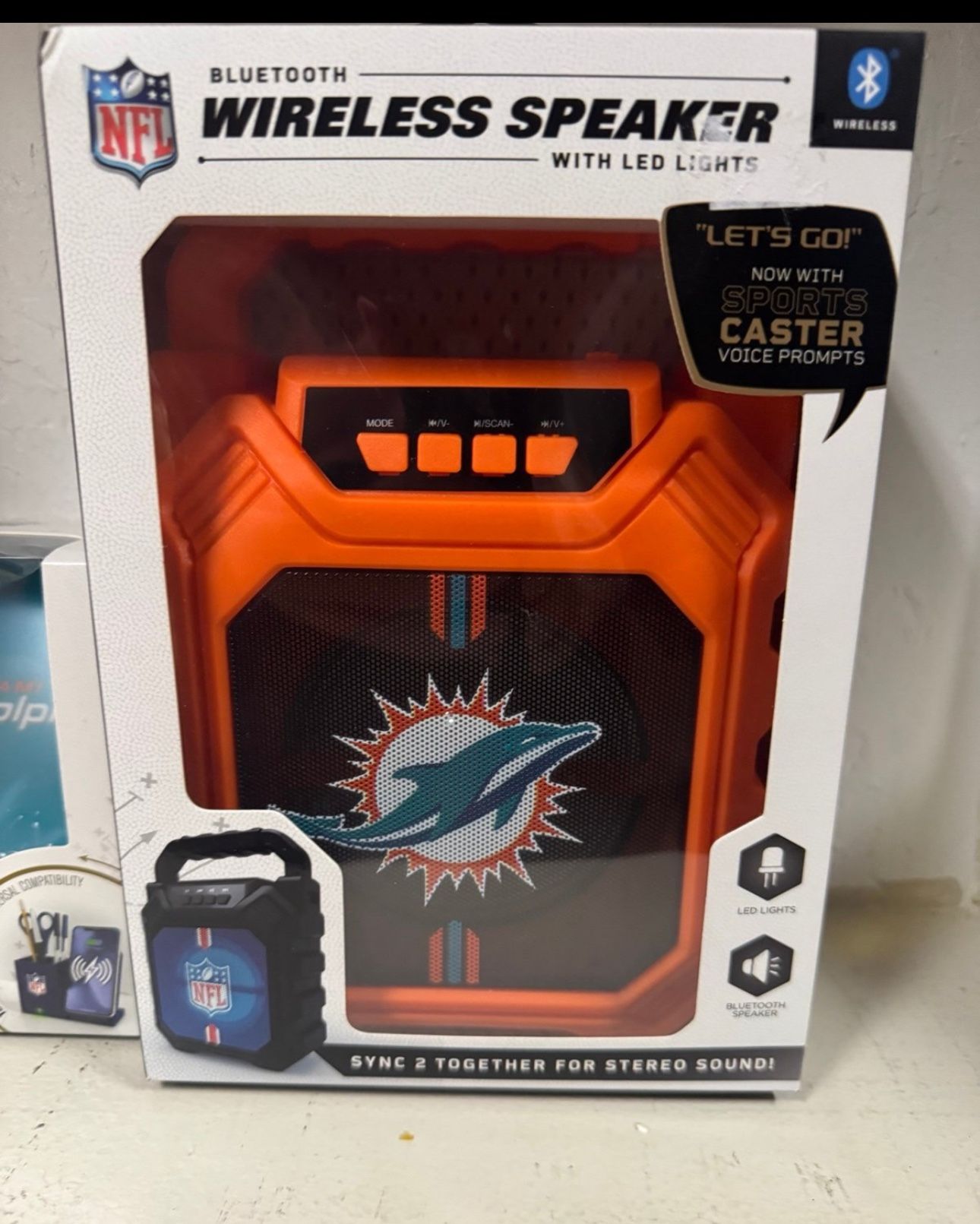 NFL Miami Dolphins Wireless Bluetooth Speaker and office organizer charger lot