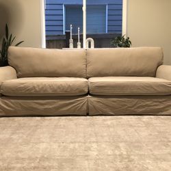 Restoration Hardware Grand Scale Roll Arm Slip  Cover Sofa Couch