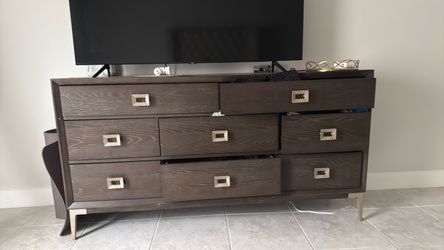 Macys dresser and bed frame for sale.
