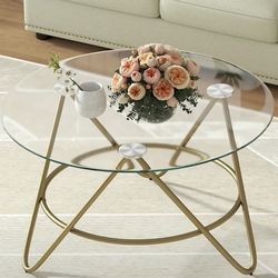 Modern Round Glass To Coffee Table Brand New