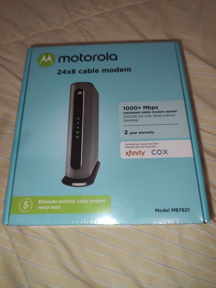 Motorola MB7621 Cable Modem 1000mbps download 24x8 channel download