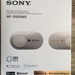 Sony WF-1000XM3 True Wireless Noise-cancelling Bluetooth Earbuds-silver