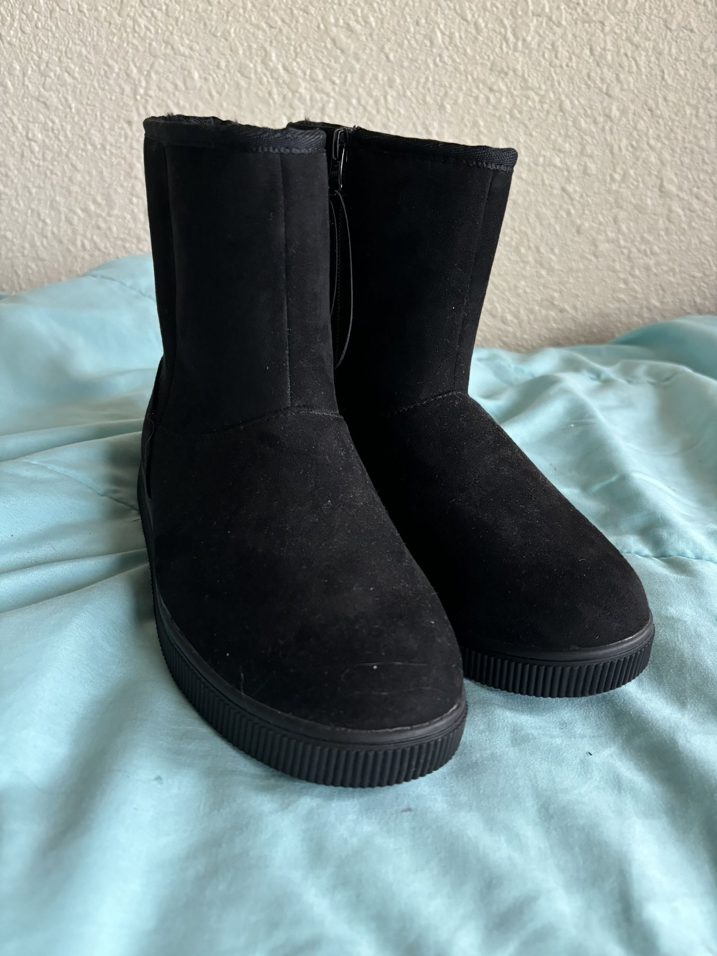 Girls Holland Zipper Shearling Style Boots Size 3
