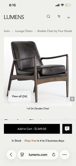 Braden Leather Chair-Durango Smoke