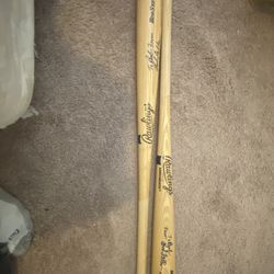 Bob Feller Autographed Baseball Bats Ones A Hall Of Game #62