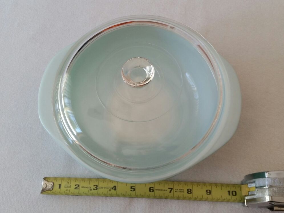 Vintage Pyrex Turquoise 2 Qt. Round Casserole Baking Dish #024 With Lid