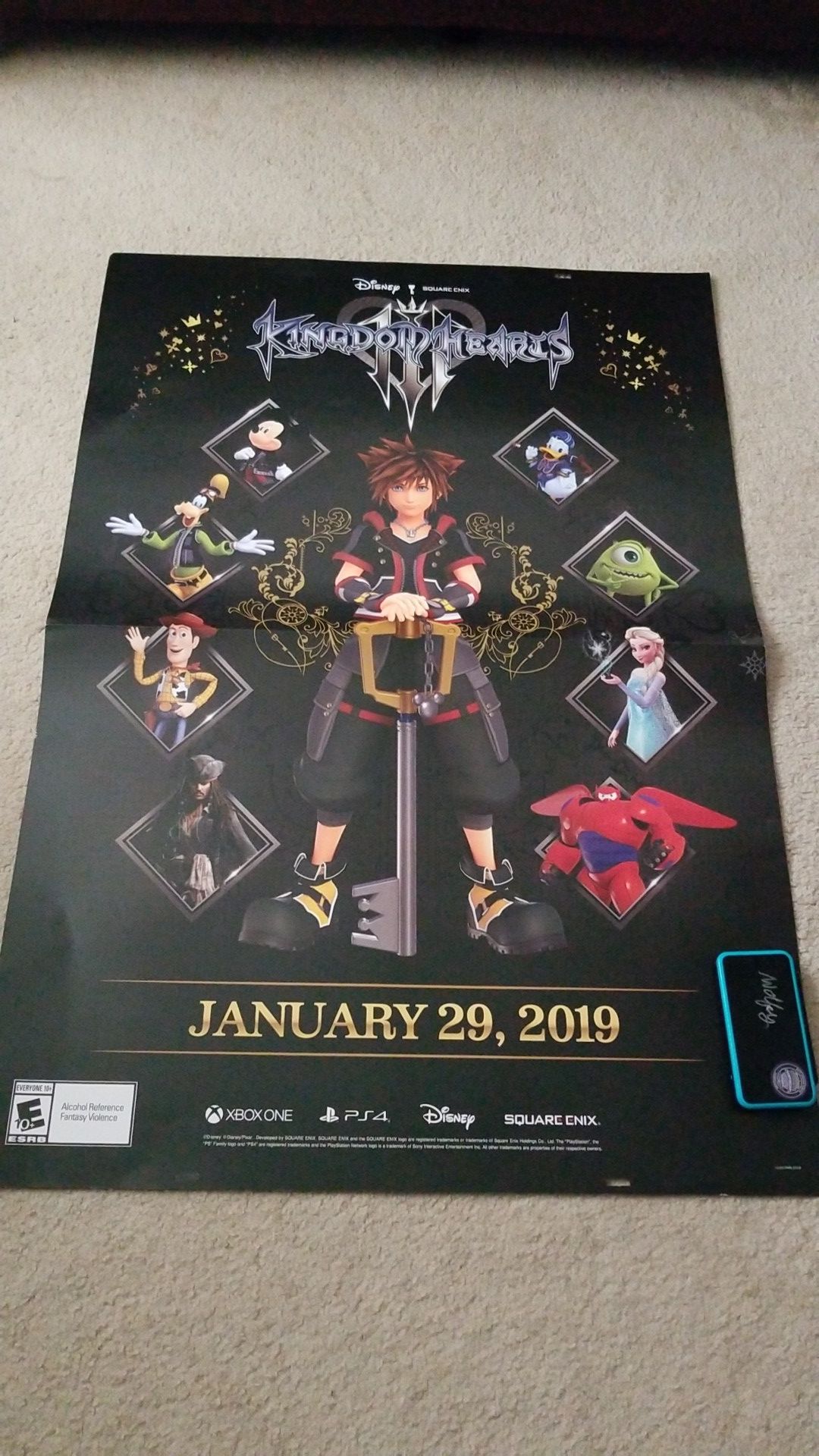 Kingdom Hearts 3 Gamestop Advertisement Poster