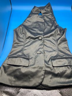 Lulus black faux leather halter women’s Medium