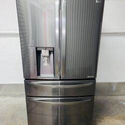 LG stainless steel refrigerator 36X69X24 in very perfect condition a receipt for 60 days warranty