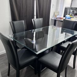 6 Chair Glass Table 